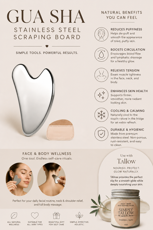 GUA SHA…PREMIUM STAINLESS STEEL SCRAPING/ MASSAGE TOOL