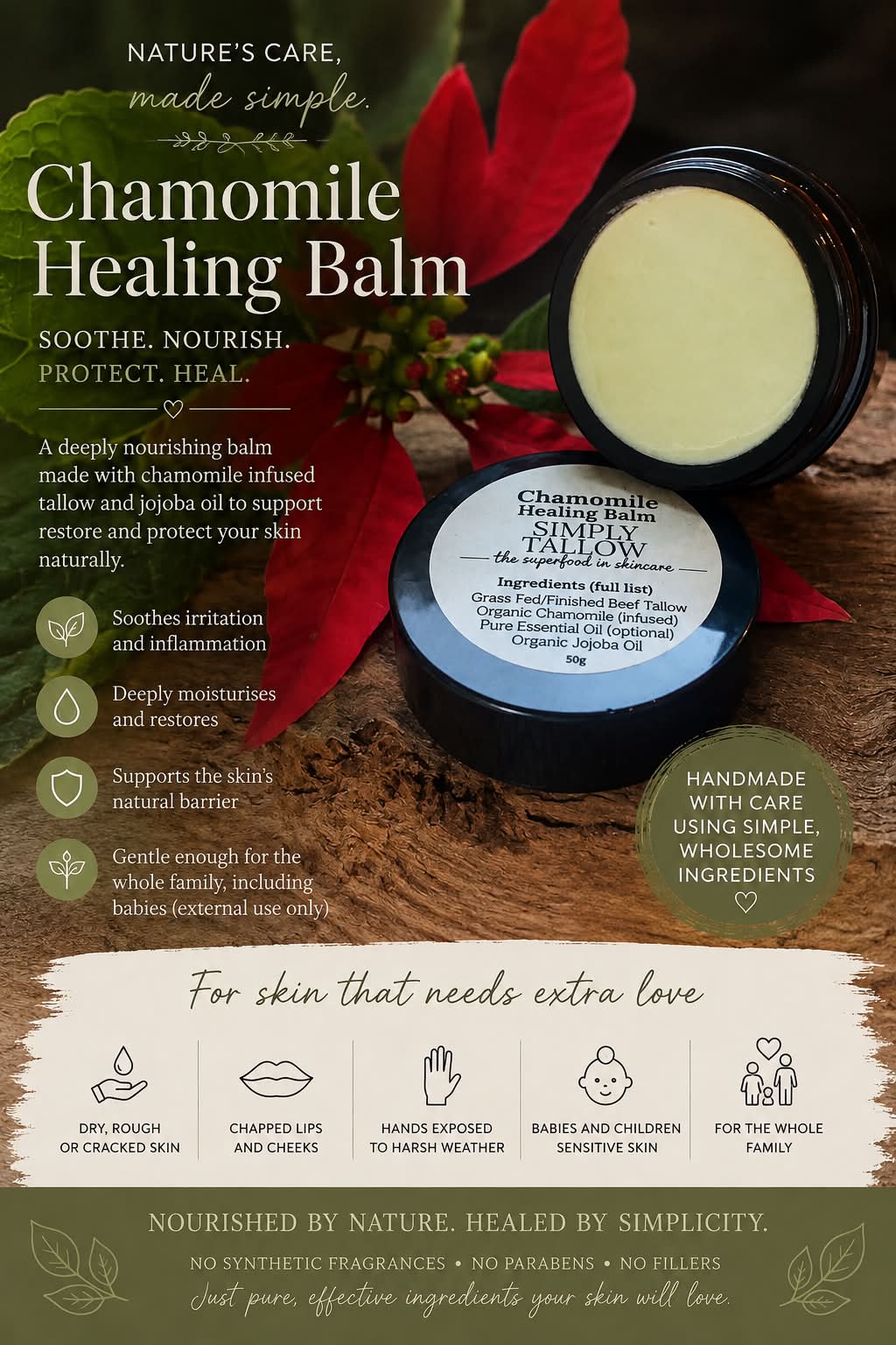 💥NEW💥 CHAMOMILE INFUSED TALLOW HEALING BALM